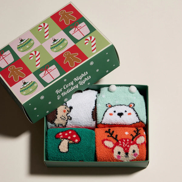 Lilla Haven Holiday Animal Cozy Socks Gift Box
