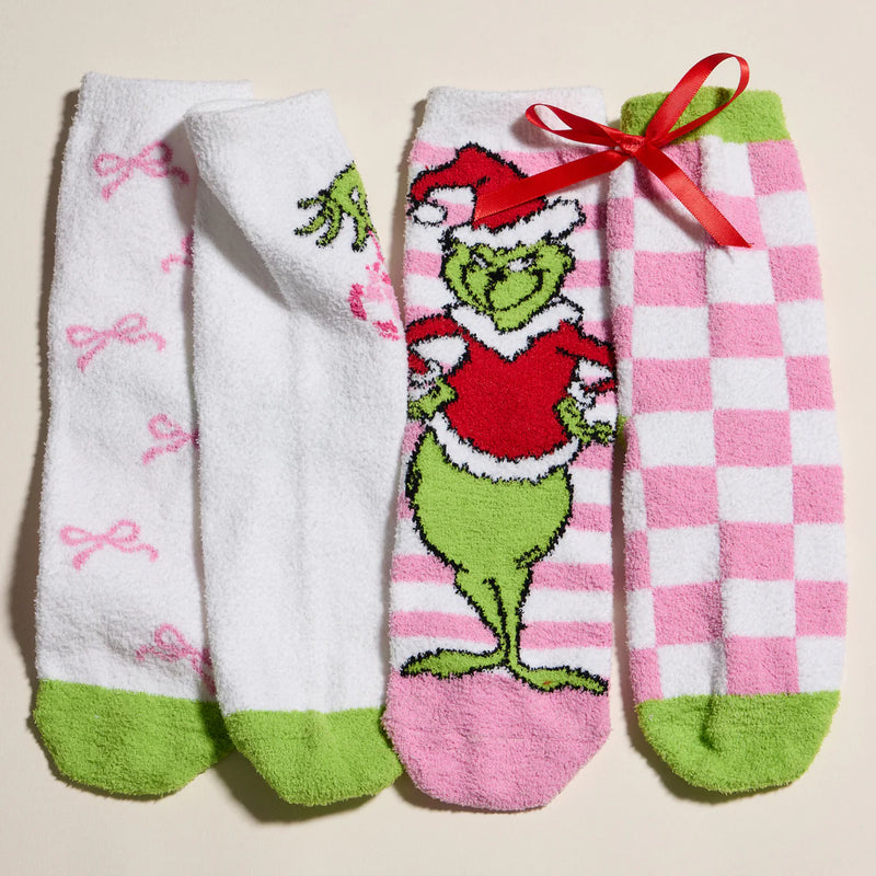 Lilla Haven Holiday Sock Gift Set with Green Monster Deign