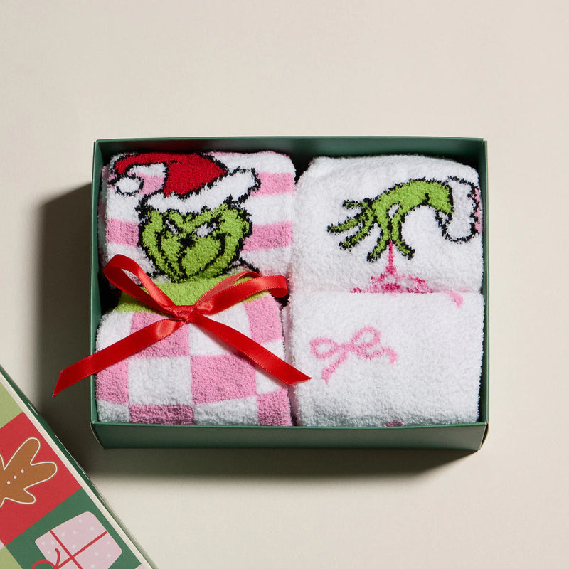 Lilla Haven Holiday Sock Gift Set with Green Monster Deign