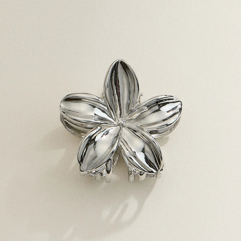 Lilla Haven Metal Flower Hair Claw Clip Silver