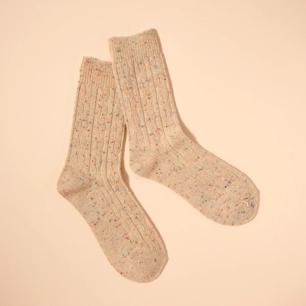 Lilla Haven Sprinkled basic Mid Calf Socks Beige