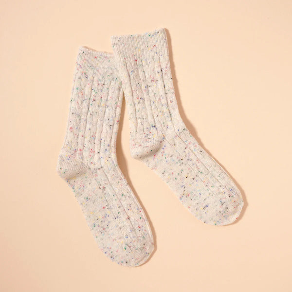 Lilla Haven Sprinkled basic Mid Calf Socks Ivory