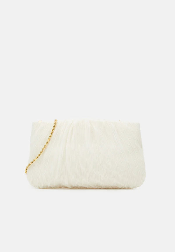 Loeffler Randall Brit Pleated Flat Clutch White