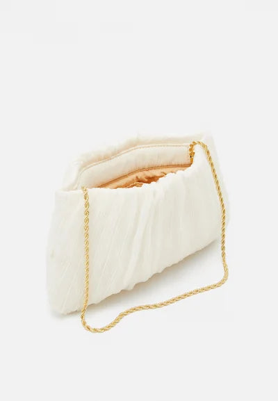 Loeffler Randall Brit Pleated Flat Clutch White