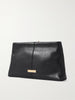 Loeffler Randall Corrine Black Leather Gathered Clutch