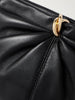 Loeffler Randall Corrine Black Leather Gathered Clutch