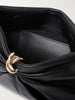 Loeffler Randall Corrine Black Leather Gathered Clutch