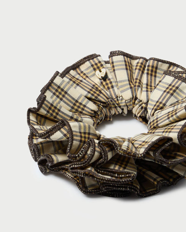 Loeffler Randall Felice Layered Scrunchie Tiny Butter Plaid