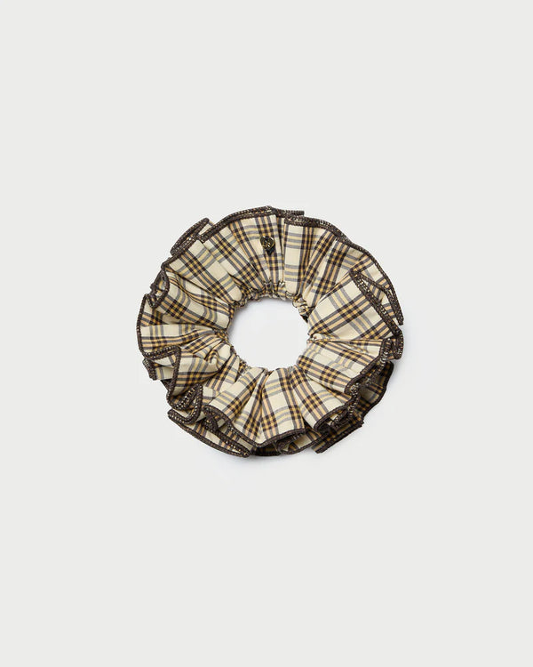 Loeffler Randall Felice Layered Scrunchie Tiny Butter Plaid