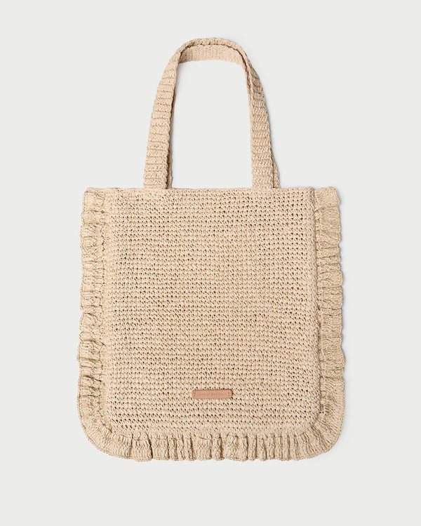 Loeffler Randall Justine Crochet Ruffle Tote Natural