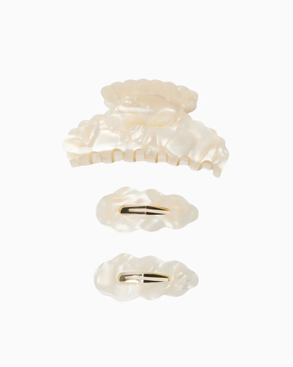 Loeffler Randall Lila Resin Multi Clip Set Pearl