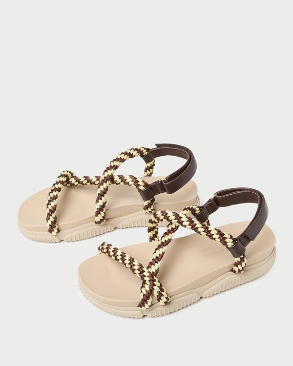 Loeffler Randall Ozzy Cream/Brown/Butter Sport Sandal
