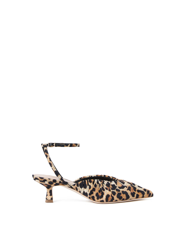 Loeffler Randall Rio Smocked Kitten Heel Leopard