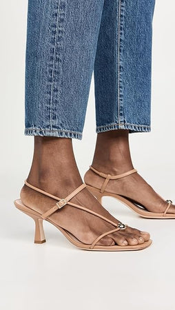 Loeffler Randall Triana Strappy Mid-Heel Sandal With Ball Dune
