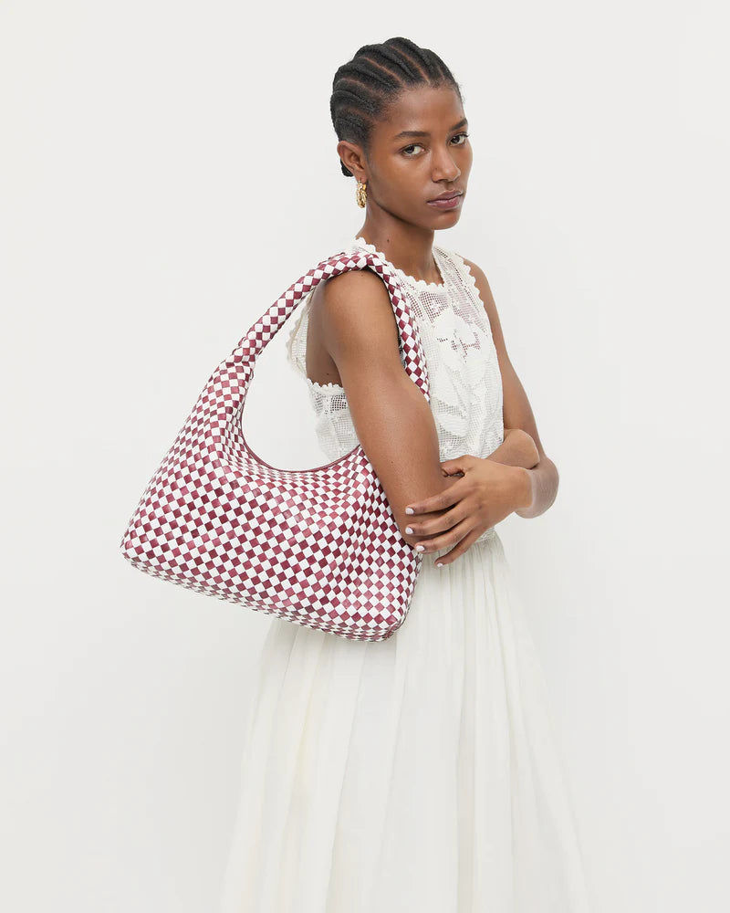 Loeffler Randall Willow Hobo Maroon/White