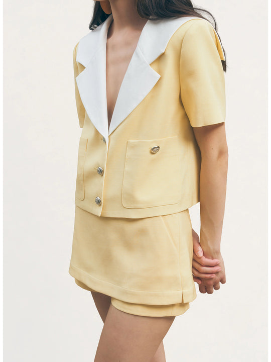 Maude Club Layered Mini Skort - Butter Yellow