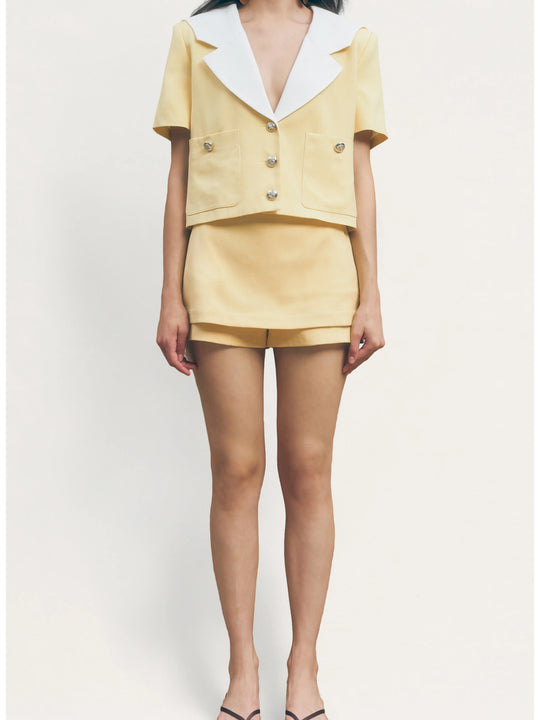 Maude Club Short Sleeve Sailor Jacket - Butter Yellow