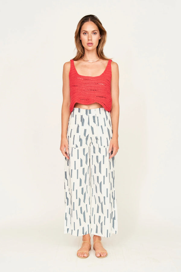 Mirth  Tivot Pant in White Rainfall