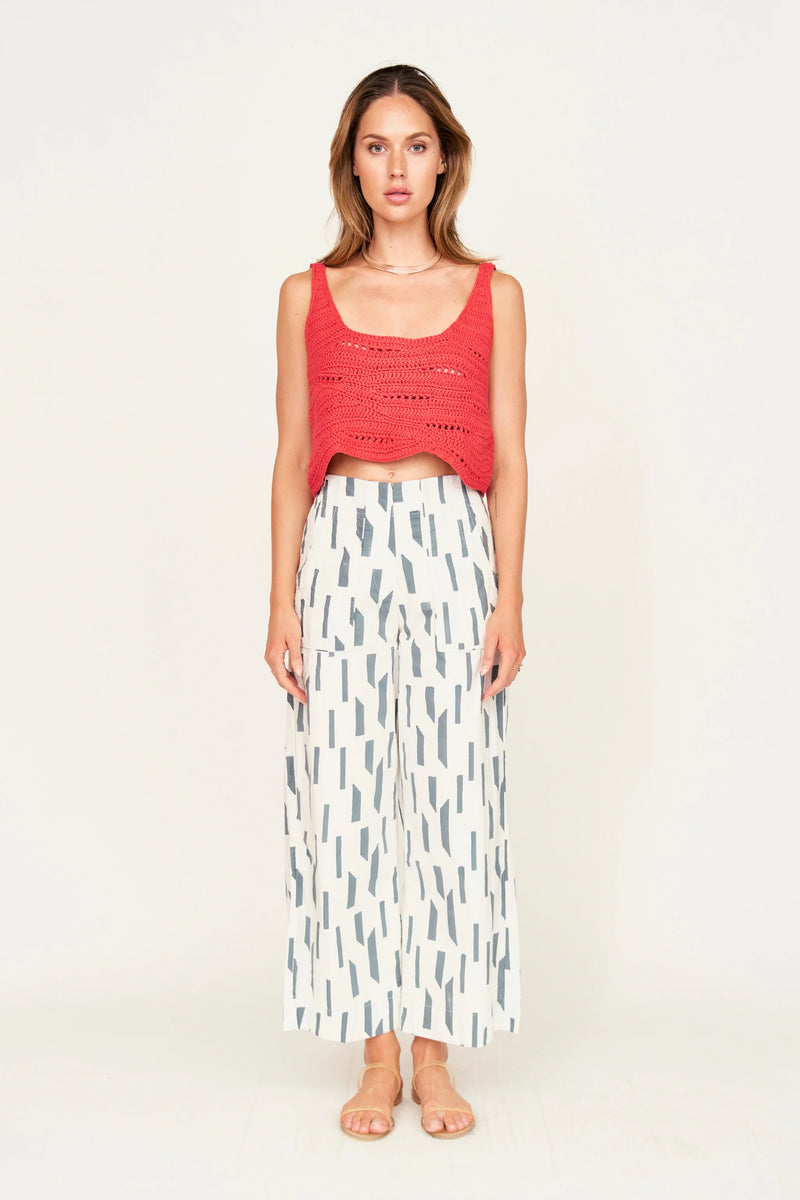 Mirth  Tivot Pant in White Rainfall
