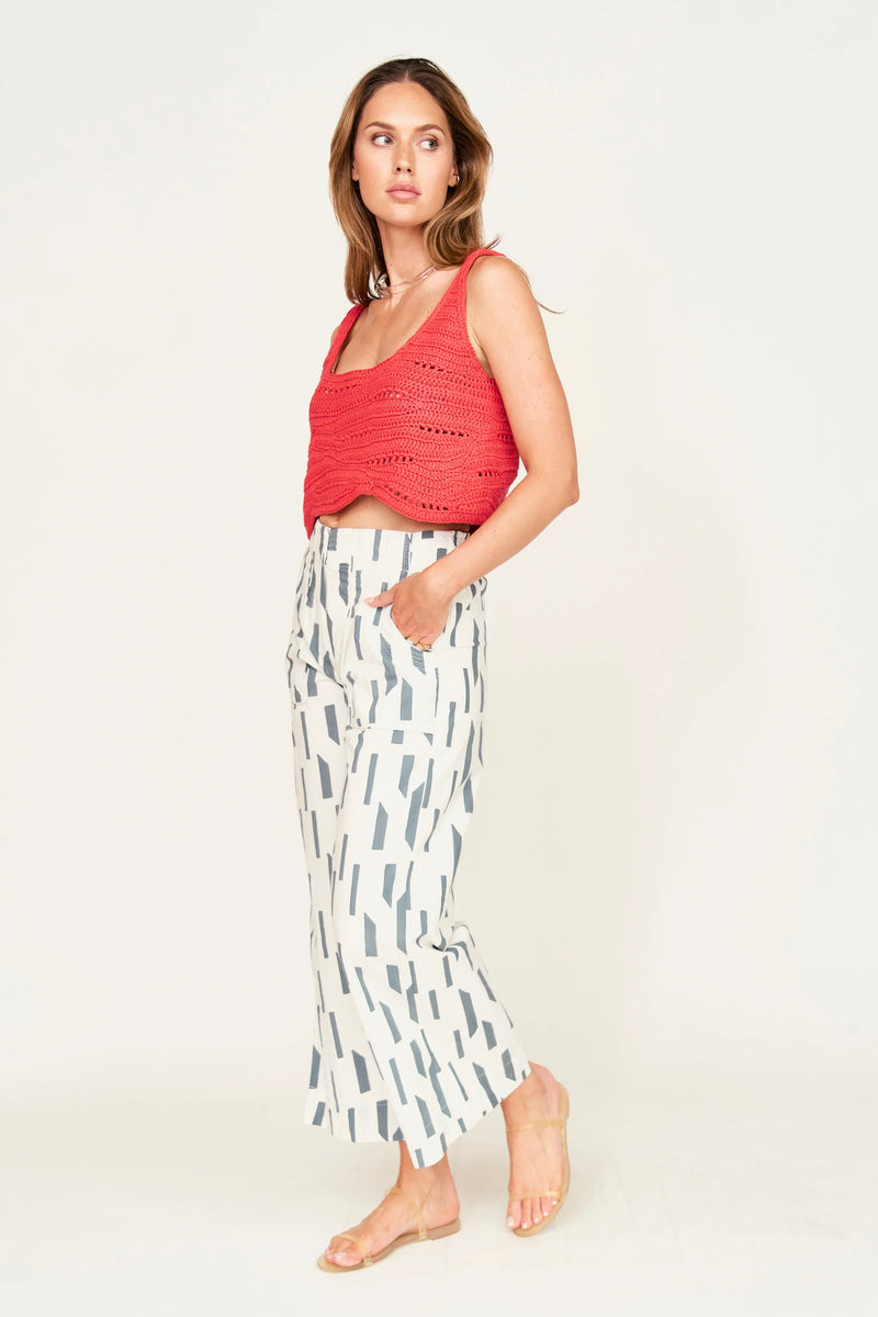 Mirth  Tivot Pant in White Rainfall