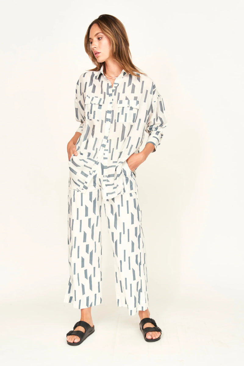 Mirth  Tivot Pant in White Rainfall