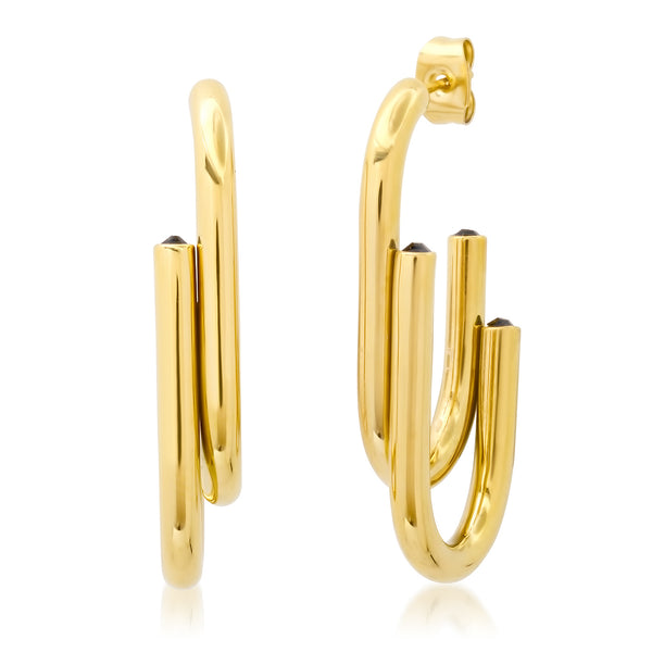 Tai Stainless steel double wrap earrings - 35.5*14mm