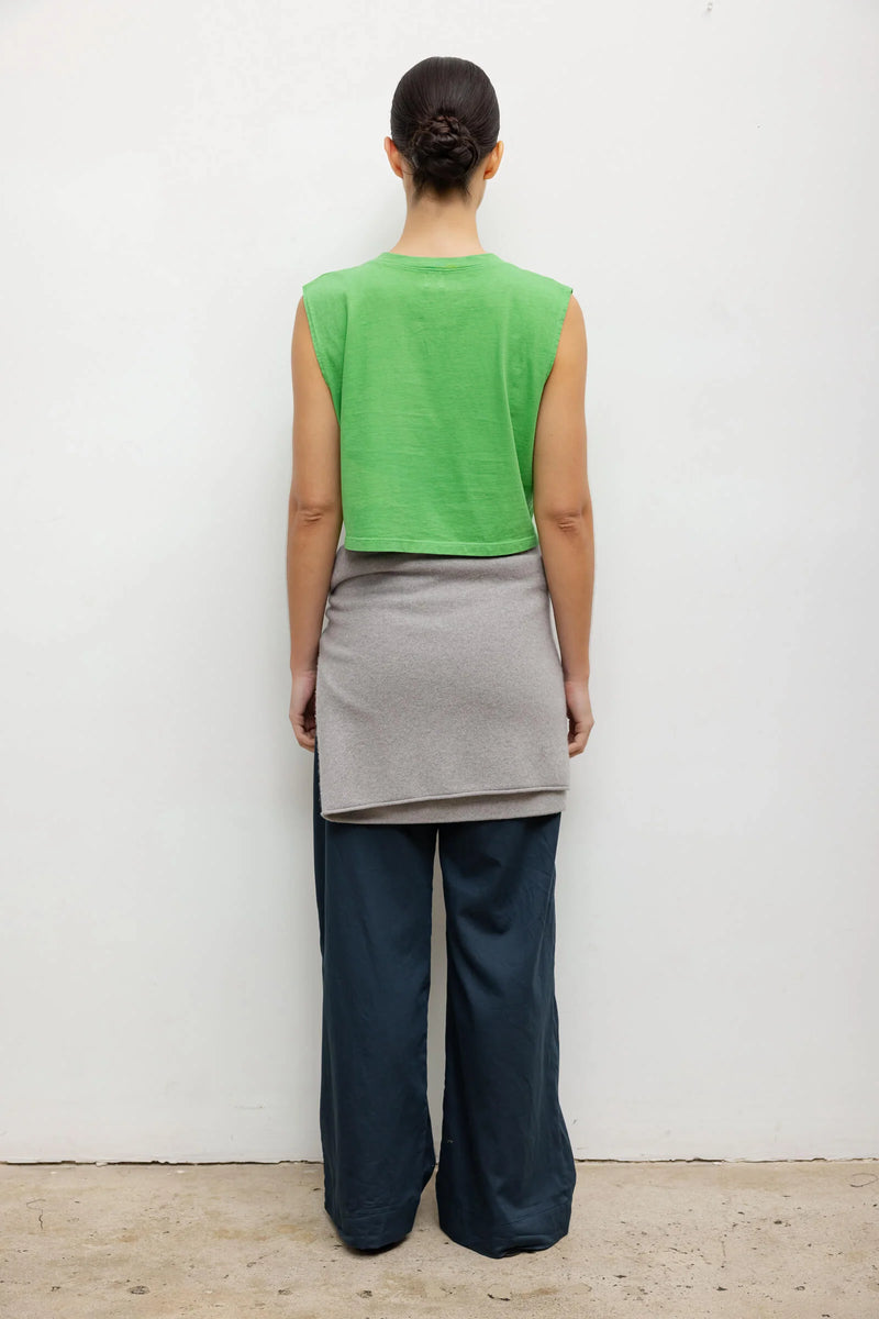 Leset Margo Sleeveless Henley Grass