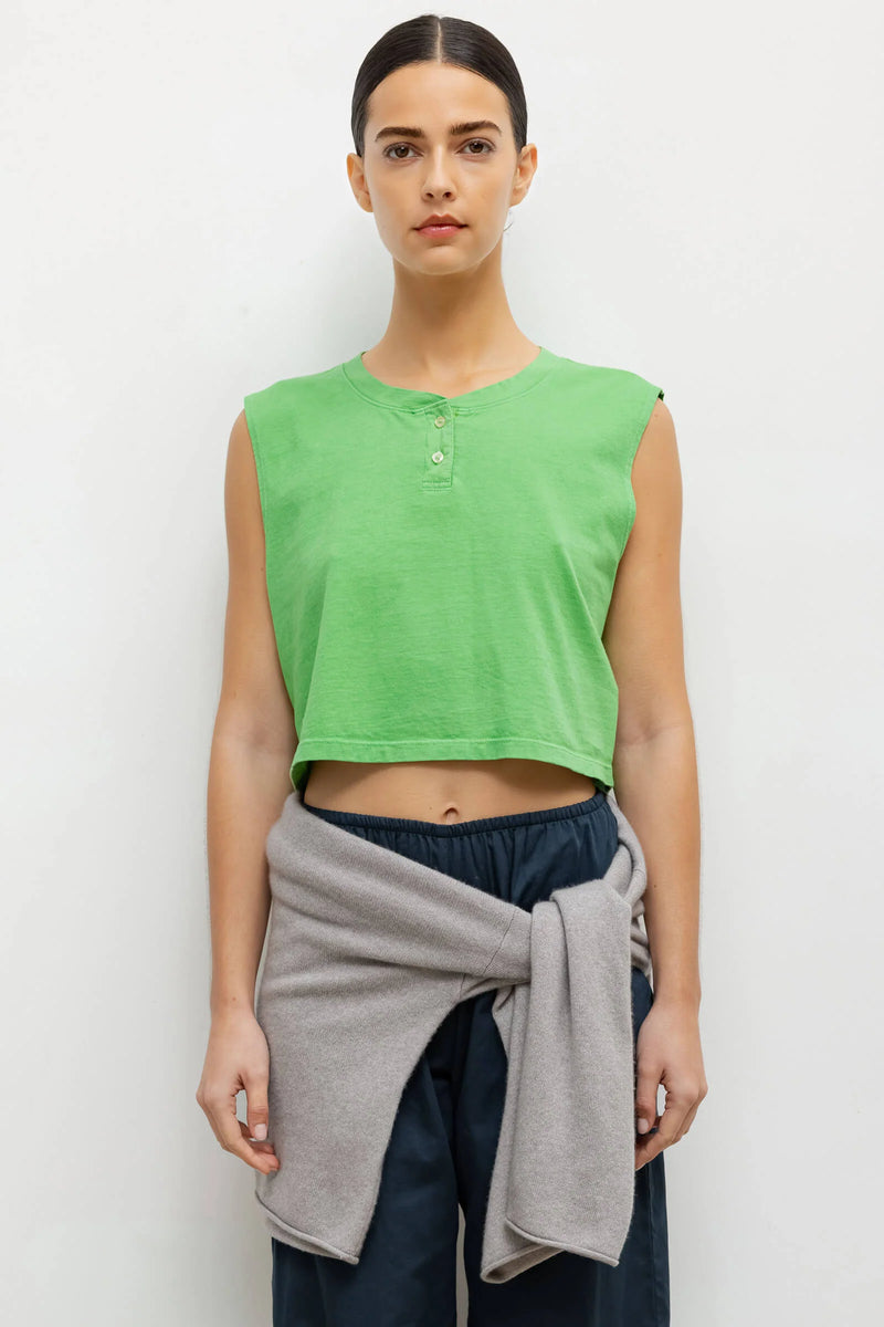 Leset Margo Sleeveless Henley Grass