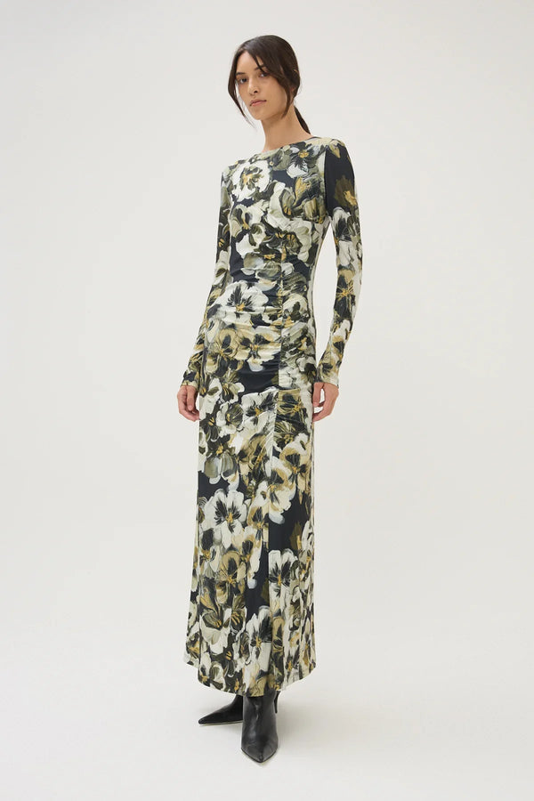 Maria Cher Carroll Coral Midi Dress Brown
