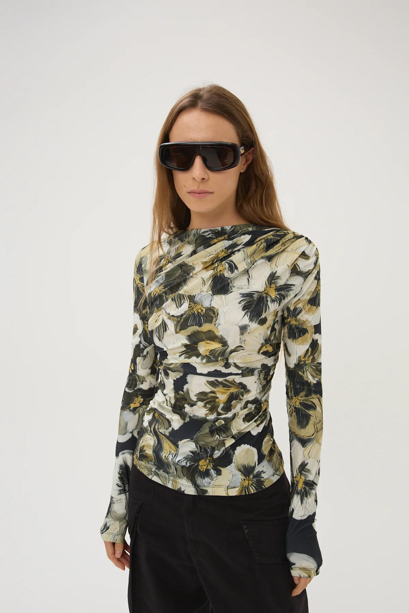 Maria Cher Carroll Lauren Long Sleeve Top Brown