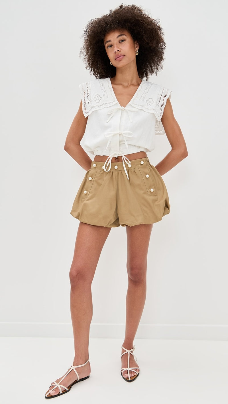 Sea NY Marie Embroidery Vest White