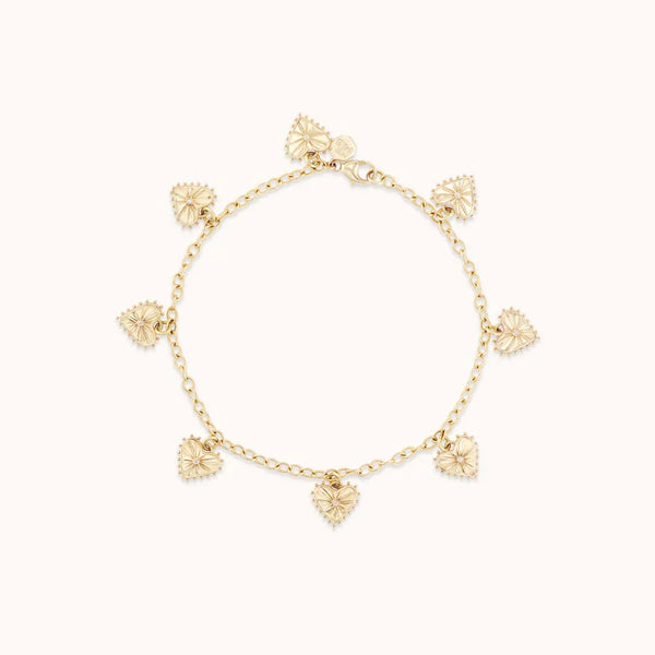 Marlo Laz Agape Multi Heart Bracelet Dangling Diamond