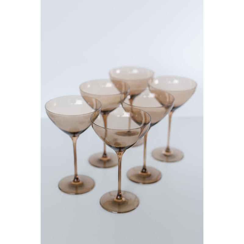 Estelle Colored Glass Martini Glass Amber Smoke