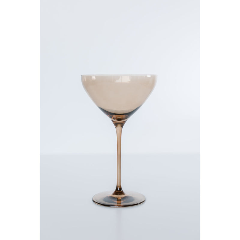 Estelle Colored Glass Martini Glass Amber Smoke