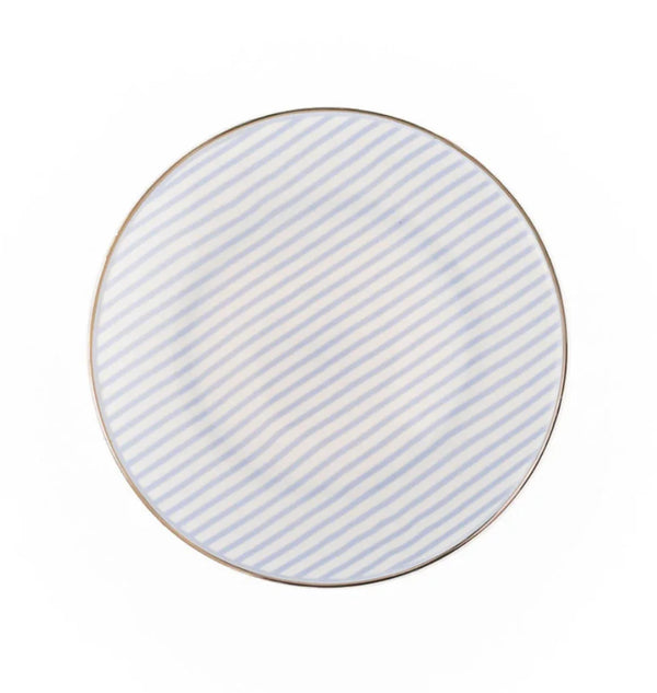 Mary Square Appetizer Plate Blue Stripe