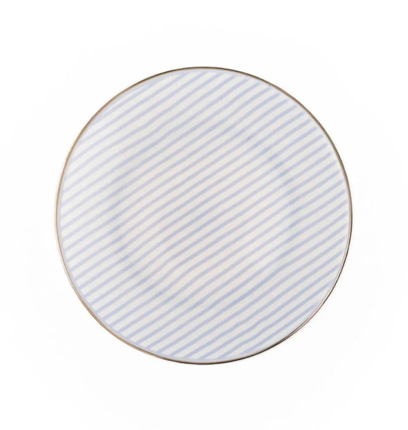 Mary Square Appetizer Plate Blue Stripe