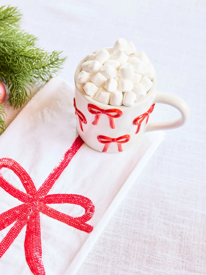 Mary Square Organic Mug Sculpted Bows