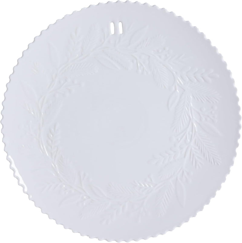 Mary Square Platter Embossed Wreath
