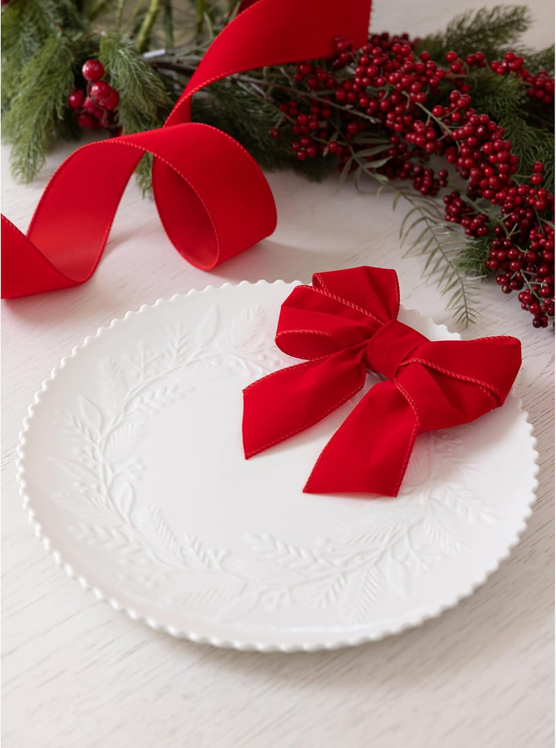 Mary Square Platter Embossed Wreath
