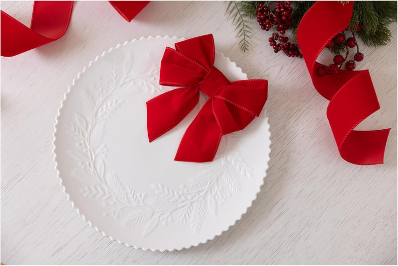 Mary Square Platter Embossed Wreath