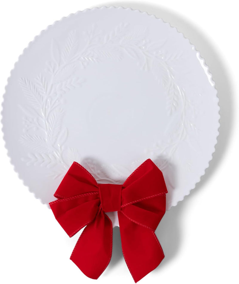 Mary Square Platter Embossed Wreath
