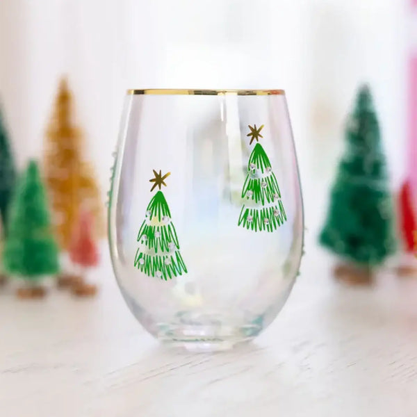 Mary Square Stemless Wine Glass Small Green