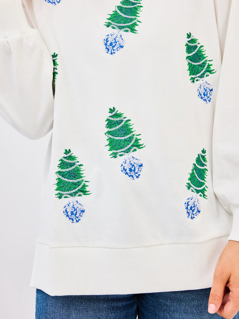 Mary Square Sweatshirt Lakelyn Blue Trees