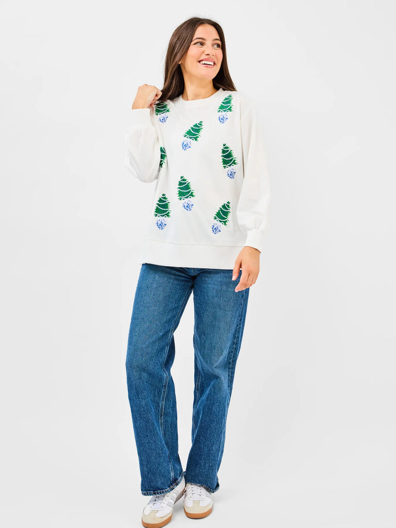 Mary Square Sweatshirt Lakelyn Blue Trees