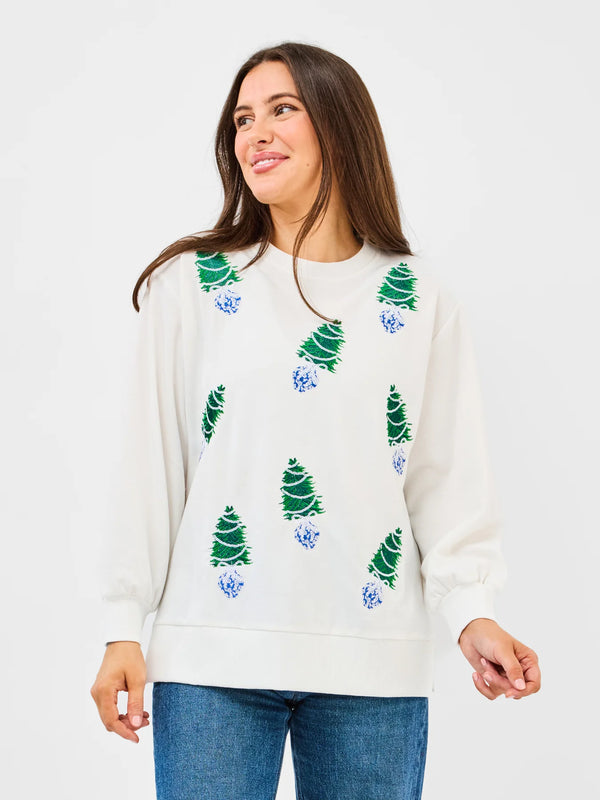 Mary Square Sweatshirt Lakelyn Blue Trees