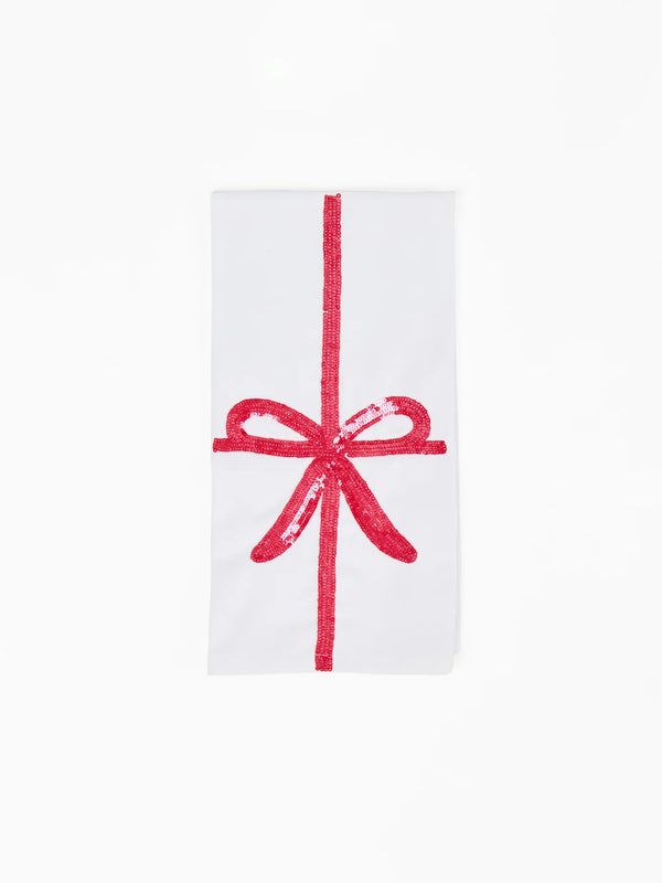 Mary Square Tea Towel Sequin Bow