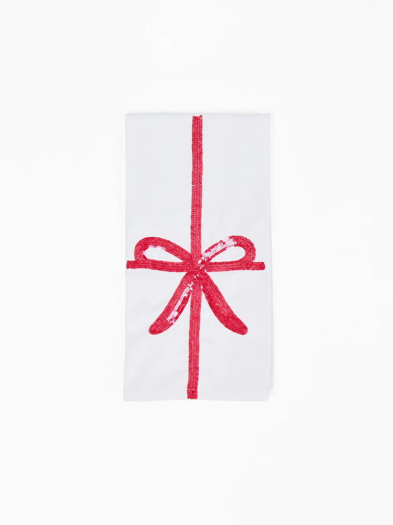 Mary Square Tea Towel Sequin Bow