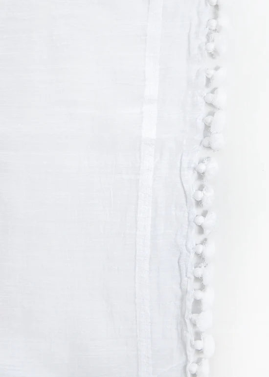 Matta Dupatta Plain Shawl, 100x200 White