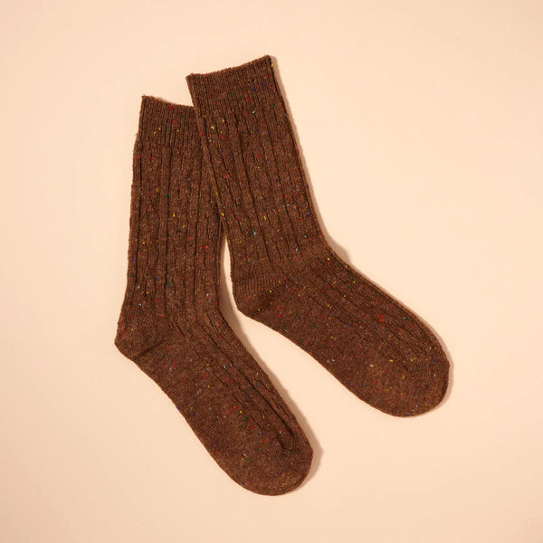Lilla Haven Sprinkled basic Mid Calf Socks Brown