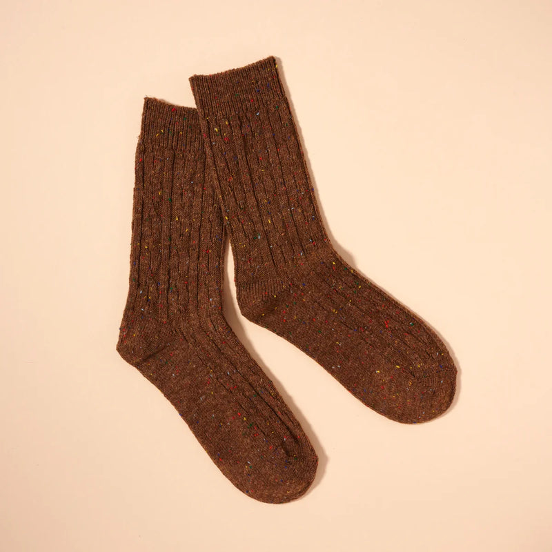 Lilla Haven Sprinkled basic Mid Calf Socks Brown